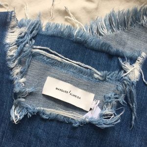 Asymmetrical designer denim dress